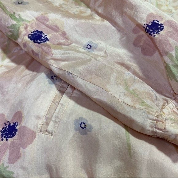 Vintage EVR Div Rousso Apparel Silk Pastel Floral WindBreaker Jacket, Sz Medium - Picture 13 of 13